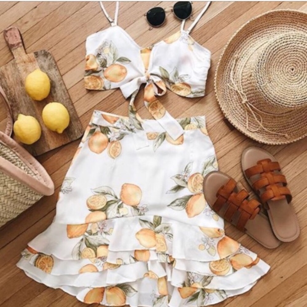 For love and lemons limonada crop top skirt set